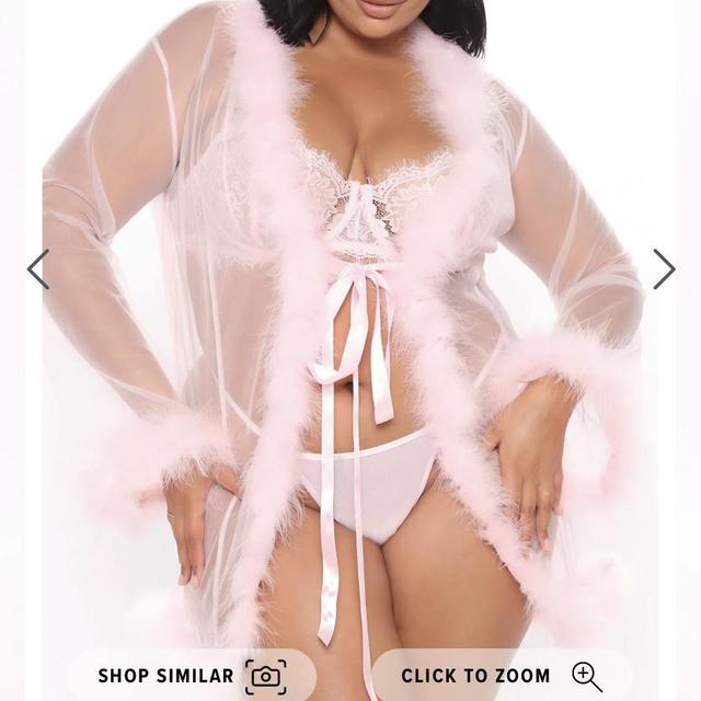 Softest Touch Fluff Mesh Robe - Pink