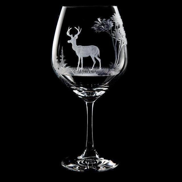 Queen Lace Crystal Whitetail Deer 10oz Glass