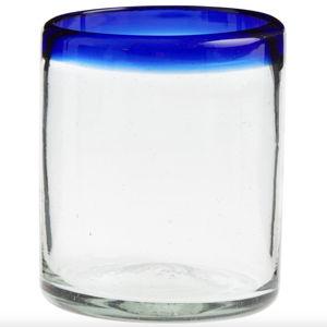 Rocco Blue Handcrafted Recycled Double Old Fashioned Glass - Set of 4