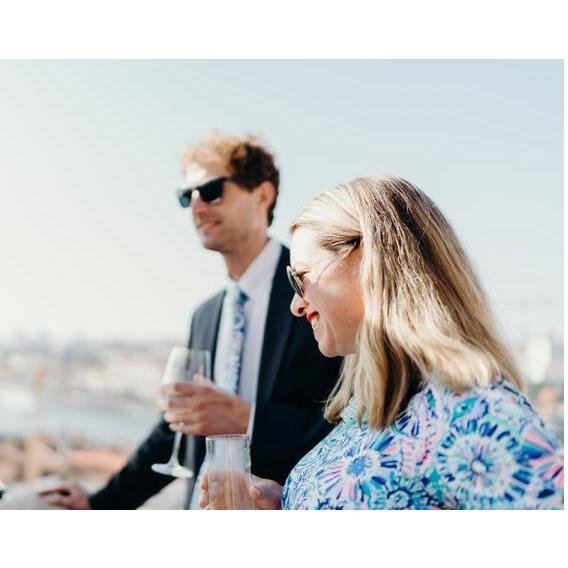 Celebrating Tim & Liz’s wedding in Porto, Portugal (wearing coordinating Lilly Pulitzer attire was as much of Annie’s idea as it was Greg’s idea)