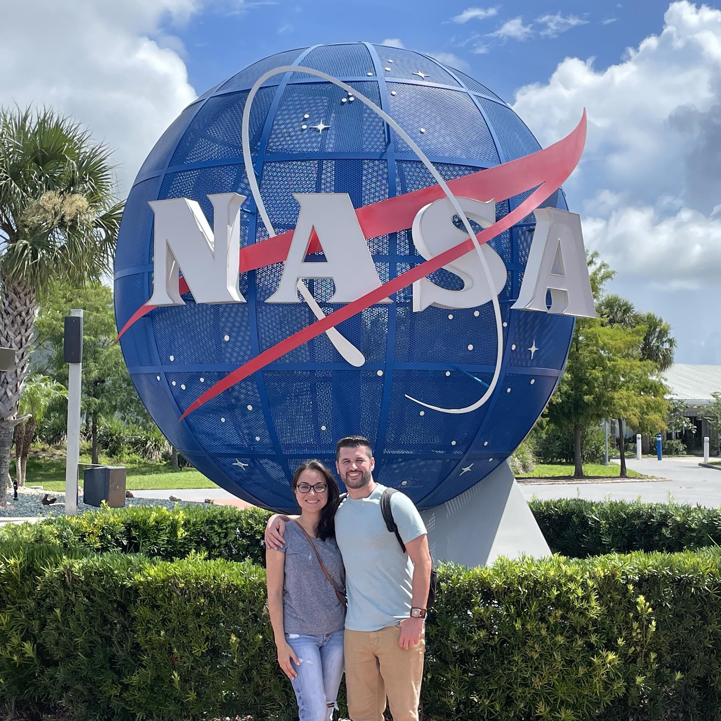 Karla took Eddie to the Kennedy Space Center for his 42nd birthday. He proposed to her on Jupiter Island later that day.