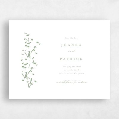 Sage, Green Wedding Save the Date - Regal Classic Letterpress