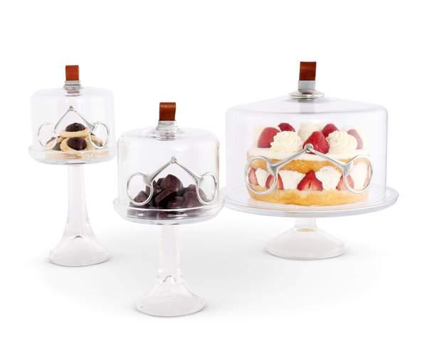 Horse Bit Glass Covered Cake / Dessert Stand