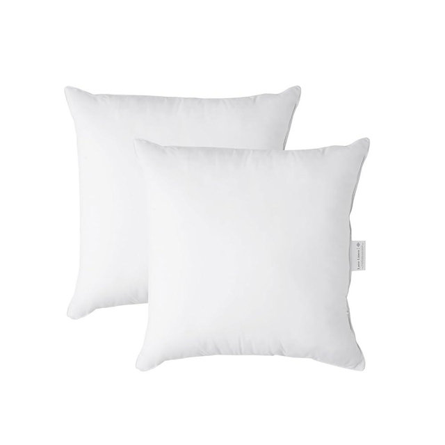 LANE LINEN 24x24 Pillow Inserts - Set of 2 Lightweight Down Alternative Square Pillows, White Throw Pillows for Bed, Decorative Pillows for Couch Bed, Firm Pillows for Living Room