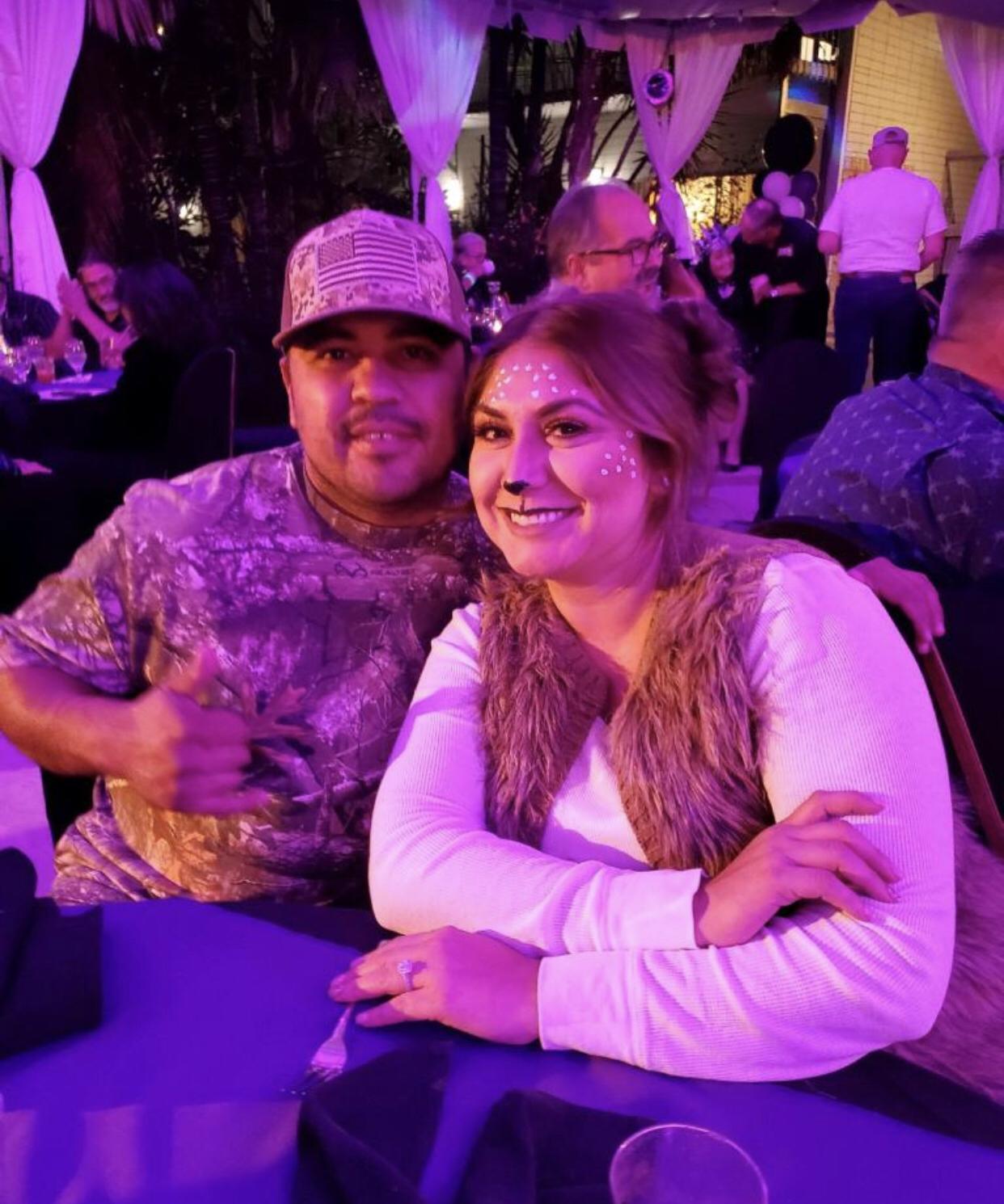 At a Halloween Retirement party as the hunter and the deer