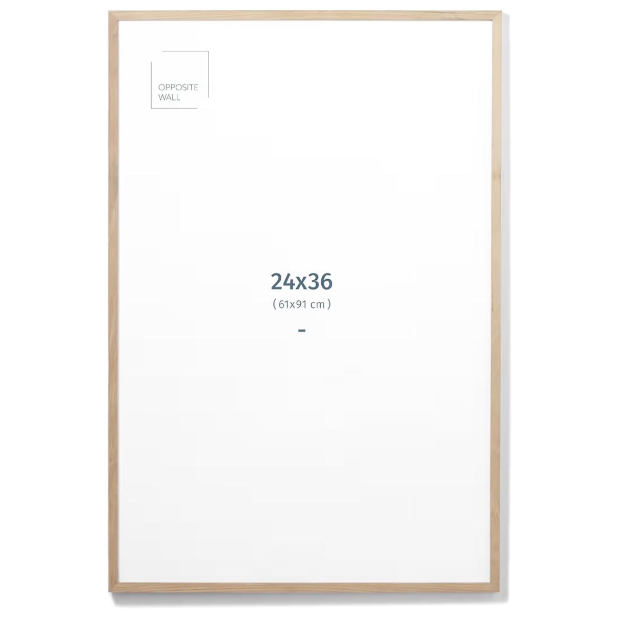 Opposite Wall - 24x36 in - Natural Solid Oak Wood Picture Frame - Lightweight, Versatile & Shatterproof - Large Wall Hanging Photo or Poster Frame - Wall Decor for Office, Gallery & Home