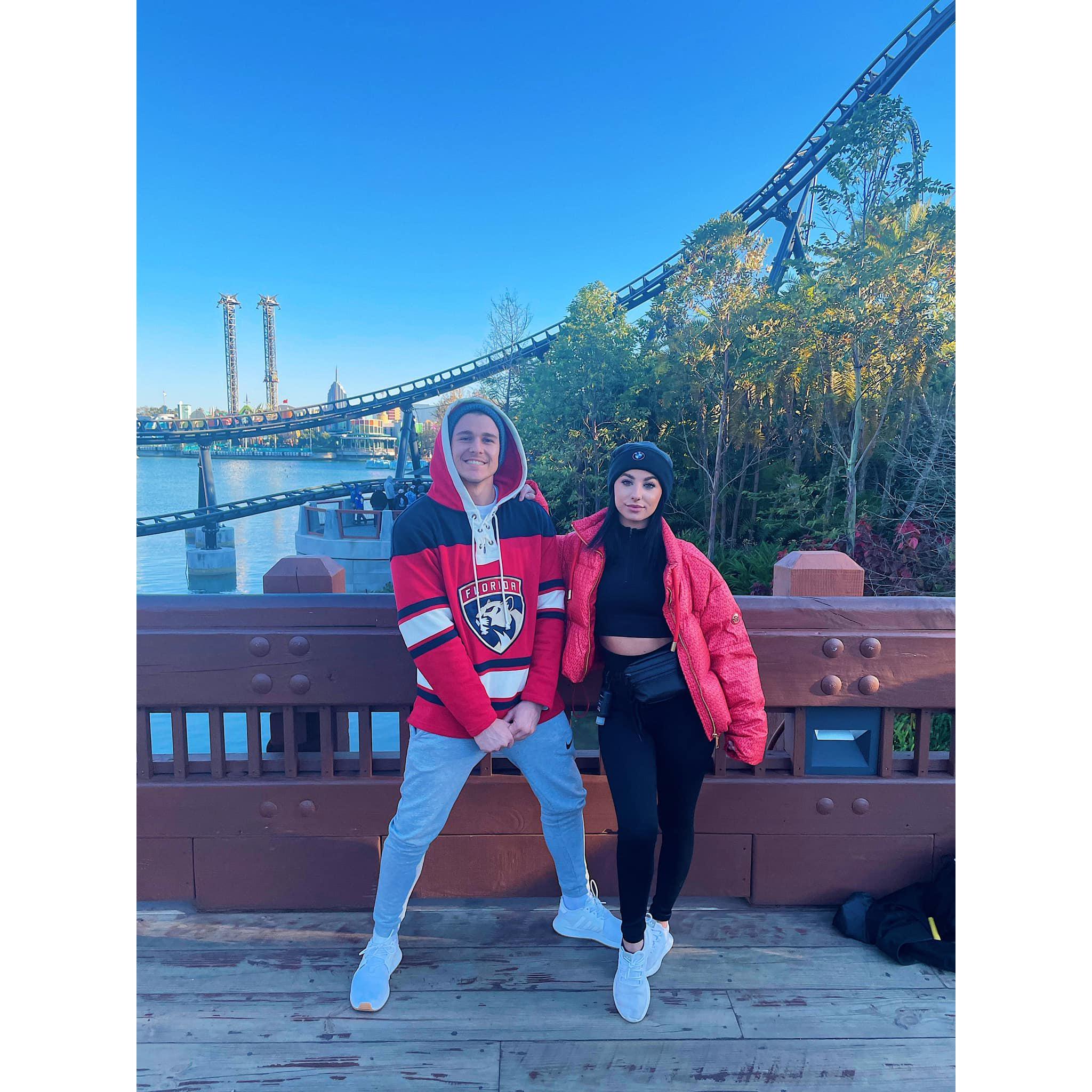 Our first trip to universal studios. David asked Mackenzie to be his Girlfriend. 02-02-22