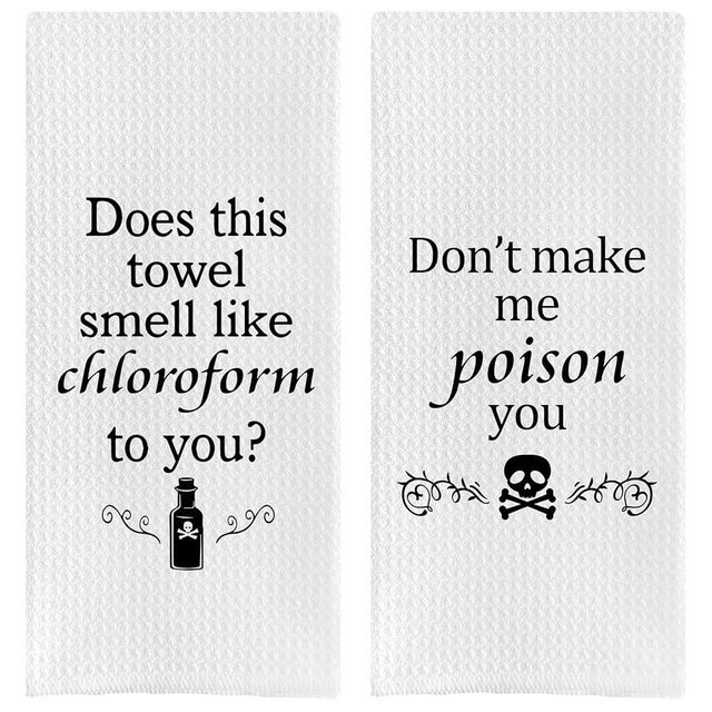DOTAIN Funny Kitchen Hand Towels-Funny Decorative Kitchen Towels,Gifts for Women,Set of 2,16x24 Inches