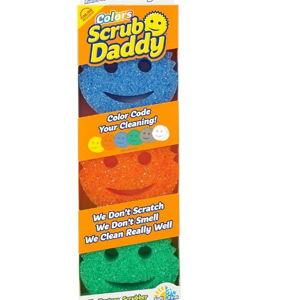 Scrub Daddy Color Sponges - Scratch-Free Multipurpose Dish Sponges for Kitchen, Bathroom & Household Cleaning - Made with BPA-Free Polymer Foam (3 Count)