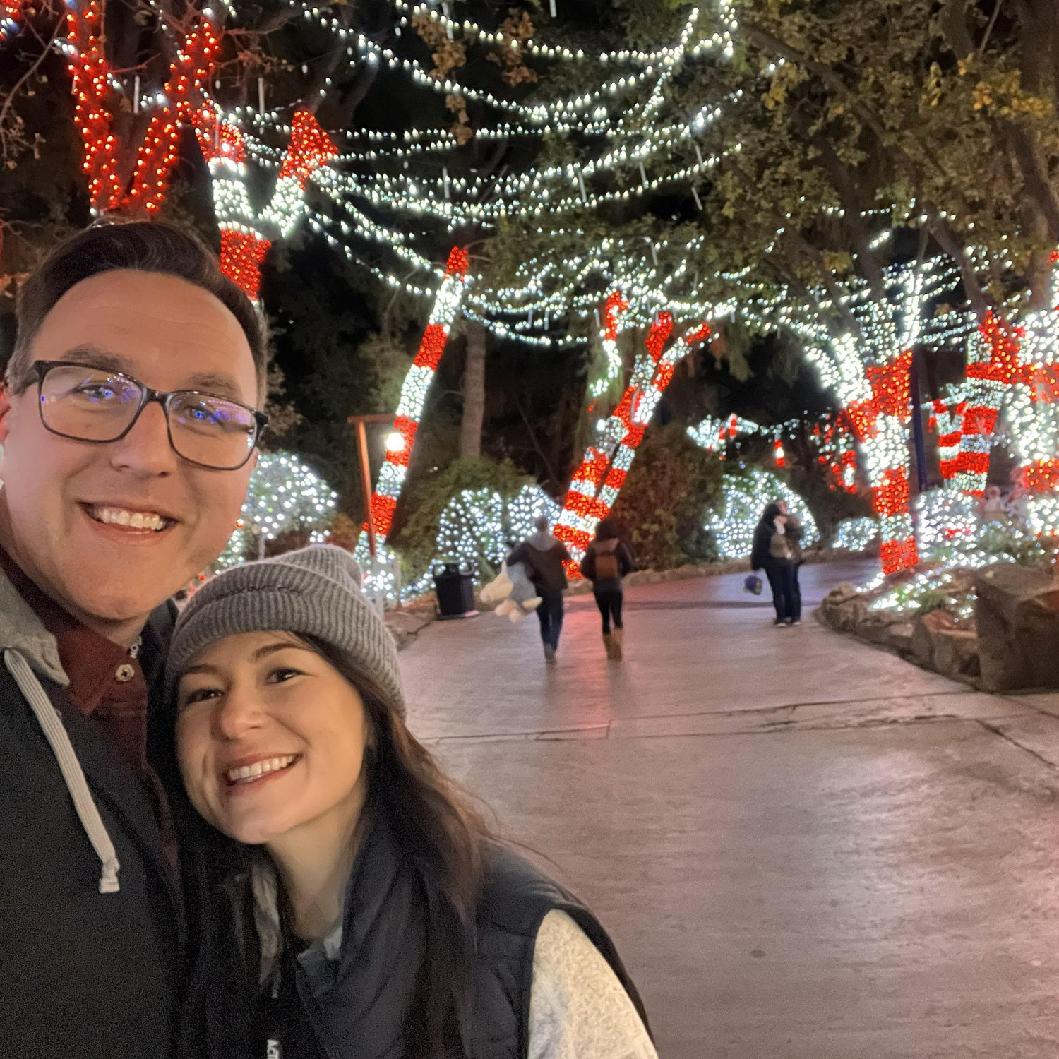 A stroll down candy cane lane @ Six Flags Amusement Park.
