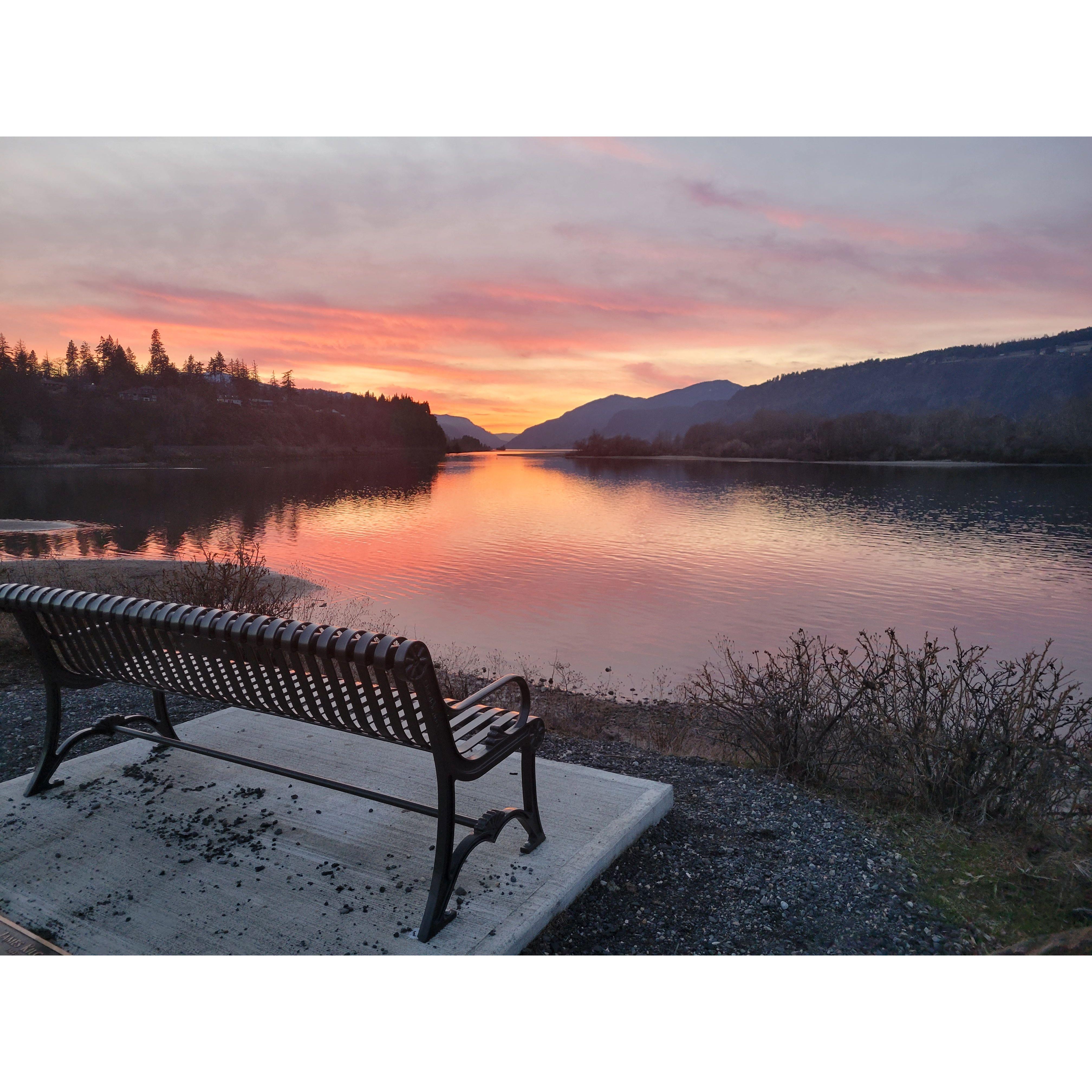 The Hook in Hood River - our favorite spot and where we got engaged.