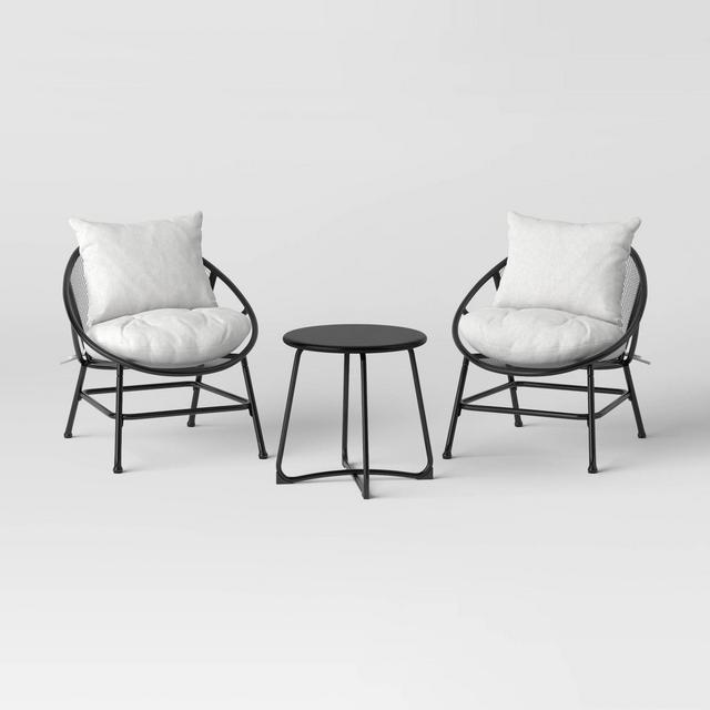 3pk Metal Mesh Small Space Set - Black/Gray - Room Essentials™