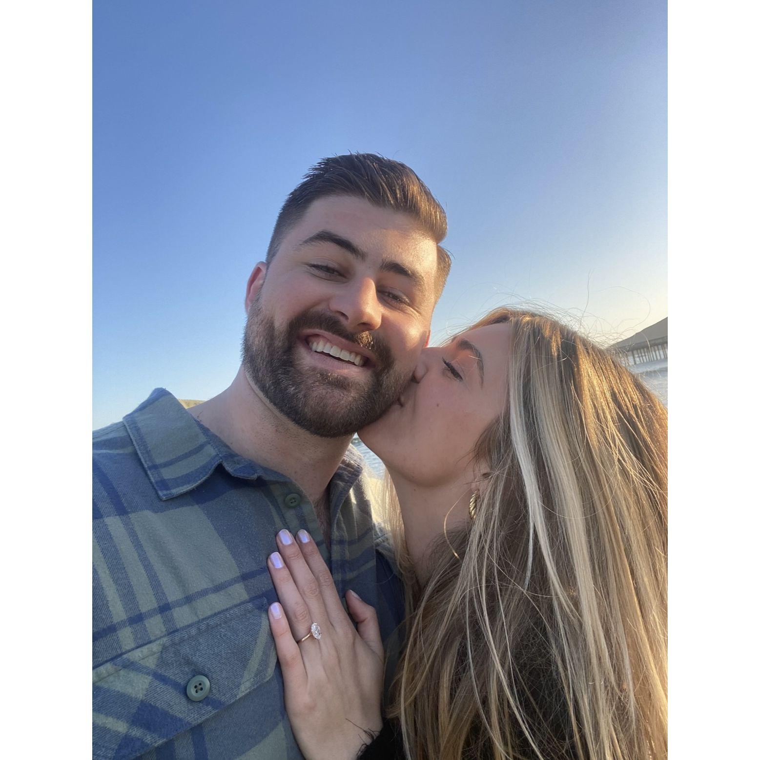 Right after we got engaged in Avila Beach, CA- April 15, 2023