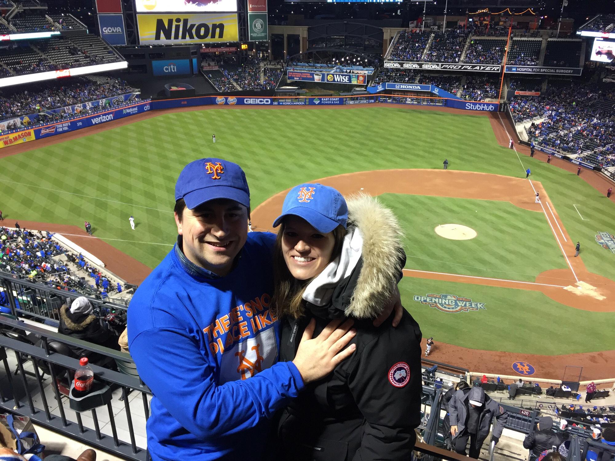 Let’s go Mets! ⚾️ freezing at an early season game.