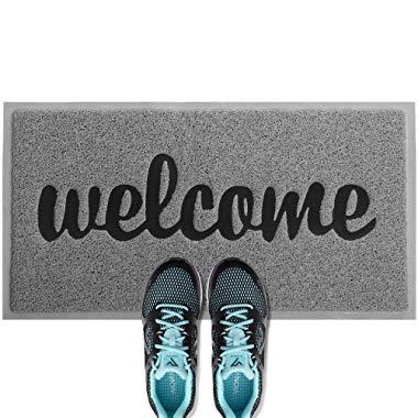 ANKO PVC Super Absorbent Outdoor Welcome MAT(30x18 inches) – Non-Slip Net Backing, Heavy Duty, Waterproof, Easy Clean, Low Profile Mat for Entry, Dust Trapper, Eco-Friendly