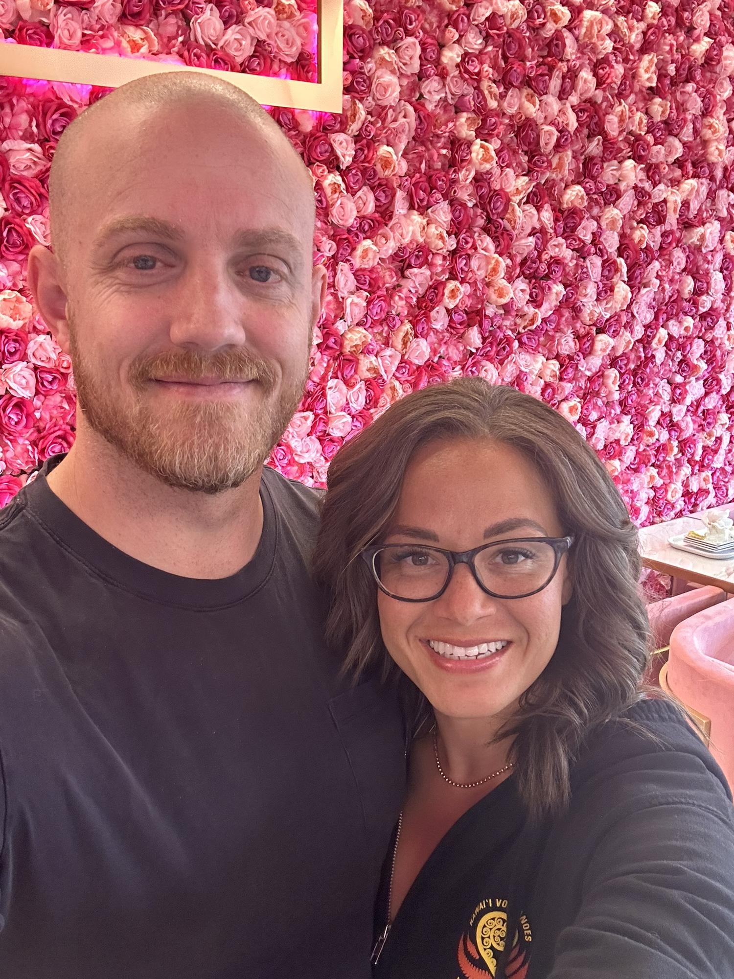 Collin not only indulges in my little adventures, he revels in them, even all pink super girly cafes 😂