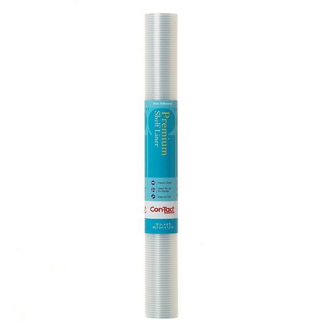 Con-Tact Brand Grip Premium Non-Adhesive Shelf Liner- Ribbed Clear (18''x 4')