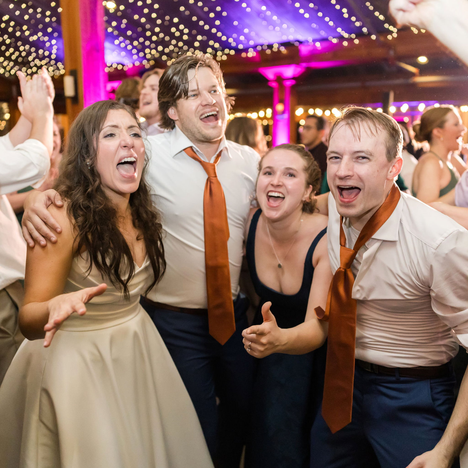Dance floor vibes celebrating our Best Man and Officiant (Eric and Natalie)