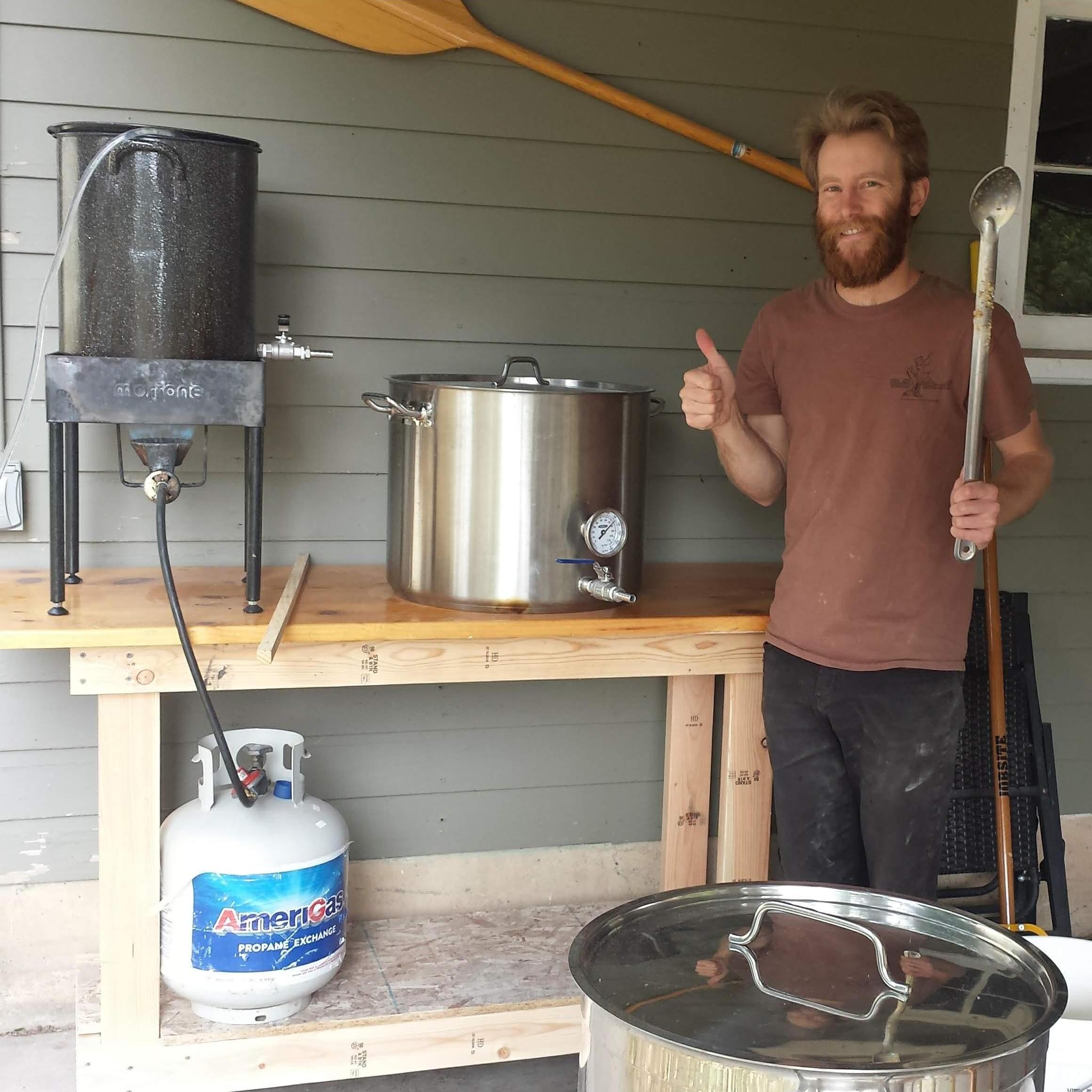 Home Brewing: Tucker has become quite the brew master! This is our new beer-brewing setup, with which we brewed most of the beer, mead, and wine you will get to enjoy at our wedding!
