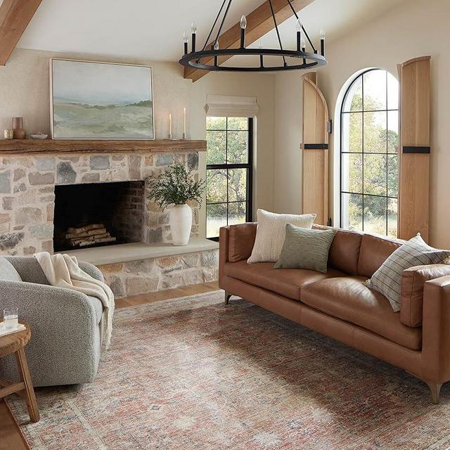 Loloi Magnolia Home by Joanna Gaines Millie Collection MIE-04 Sunset/Multi 7'-10" x 10', .25" Pile Height, Area Rug