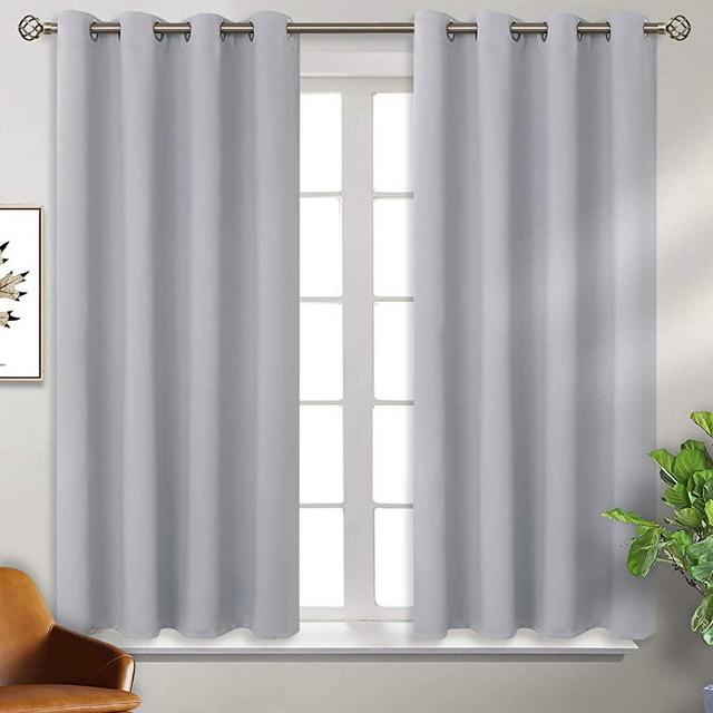 BGment Room Darkening Curtains for Bedroom - Grommet Thermal Insulated Window Treatments Light Blocking Curtains for Living Room, Set of 2 Panels, Each 46 x 54 Inch, Light Grey