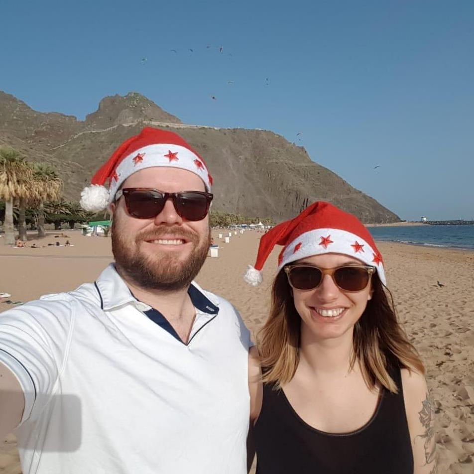 Celebrating Christmas in the Canary Islands, days before Daniel would propose to Kayla. She had no idea!