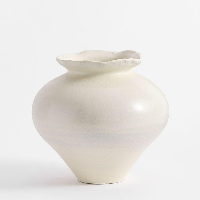 Willa Textured Vase - White Medium