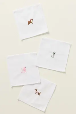 Frasier Sterling Linen Blend Dog Cocktail Napkins, Set of 4