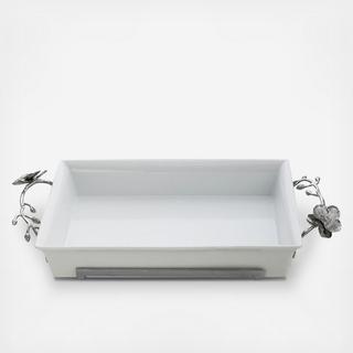 White Orchid Casserole Dish