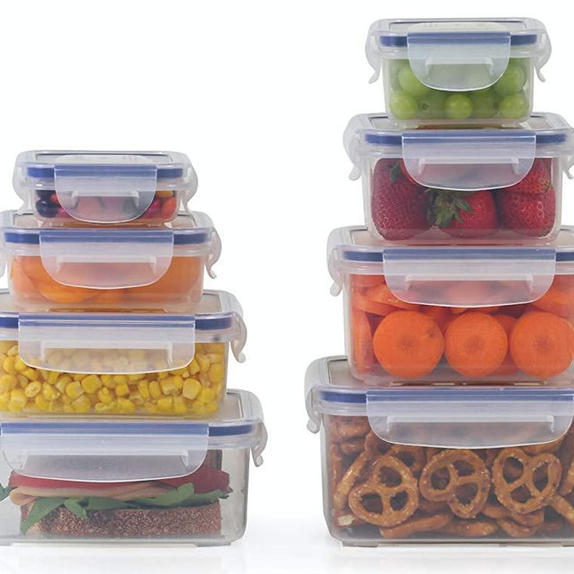 Popit Plastic Food Storage Containers 16 Piece Set, Leak Proof, Kitchen Meal Prep, Microwavable, Freezer and Dishwasher Safe Portion Control, Little Big Box by Popit!