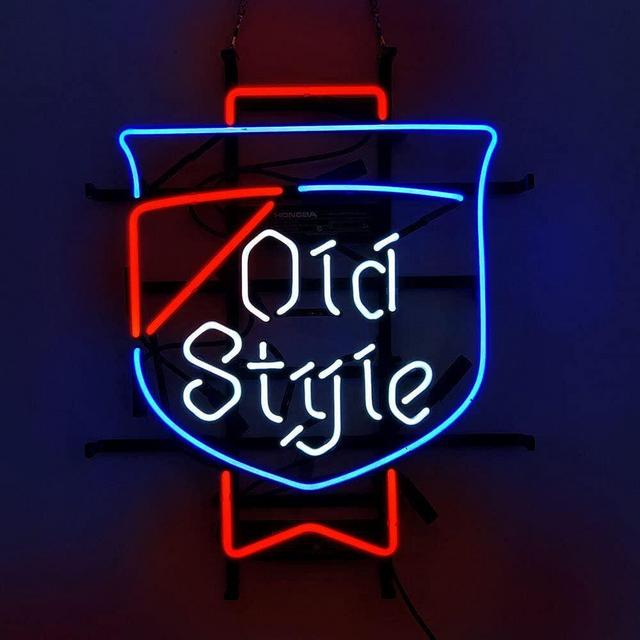 Queen Sense 17"x14" Old Style Beer Neon Sign Light Man Cave Bar Pub Beer Gift Neon Lamp A117OSBVS