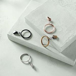 Round Metal Curtain Rings (Set of 7) (Thin) Brushed Nickel