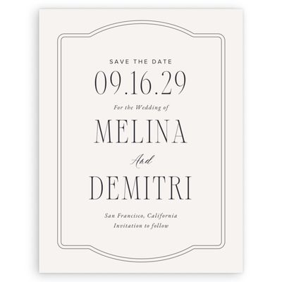 Light Oatmeal, Beige Wedding Digital Save the Date - Ivette Portrait