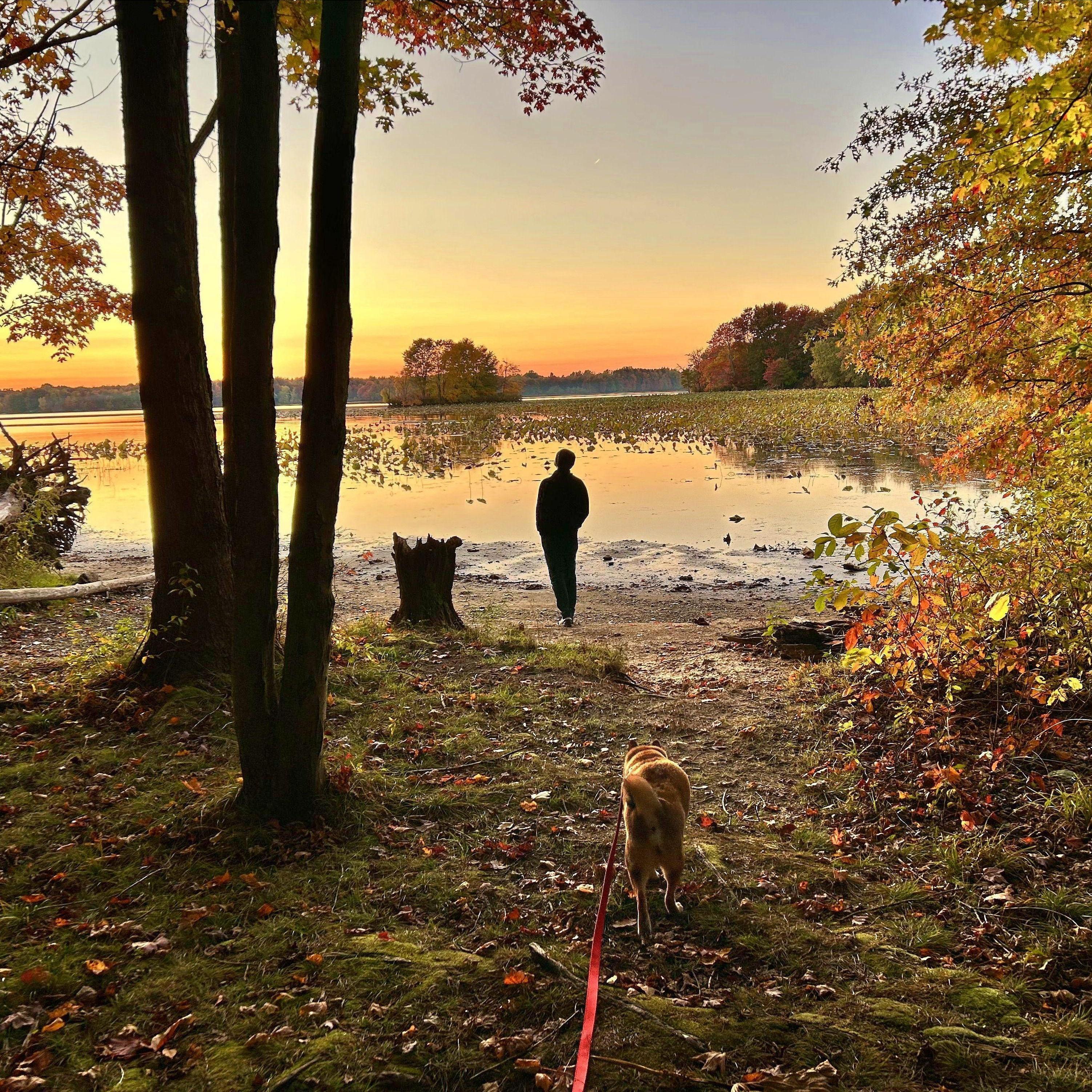 Jay & Alyce at dusk at a cabin on the Pymatuning Reservoir.