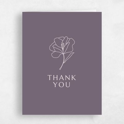 Dark Mauve, Purple Wedding Thank You - Emeline Bloom