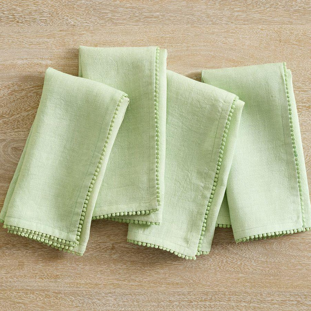 Monique Lhuillier Signature Napkins , Set of 4 - Pistachio