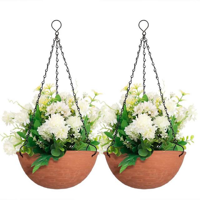 2 pcs Clay Pots Hanging Basket , 7.3 '' Terracotta Pot Clay Ceramic Pottery Planter, Cactus Flower Terra Cotta Pots, Succulent Nursery Pots, for Indoor / Outdoor Plants, Crafts