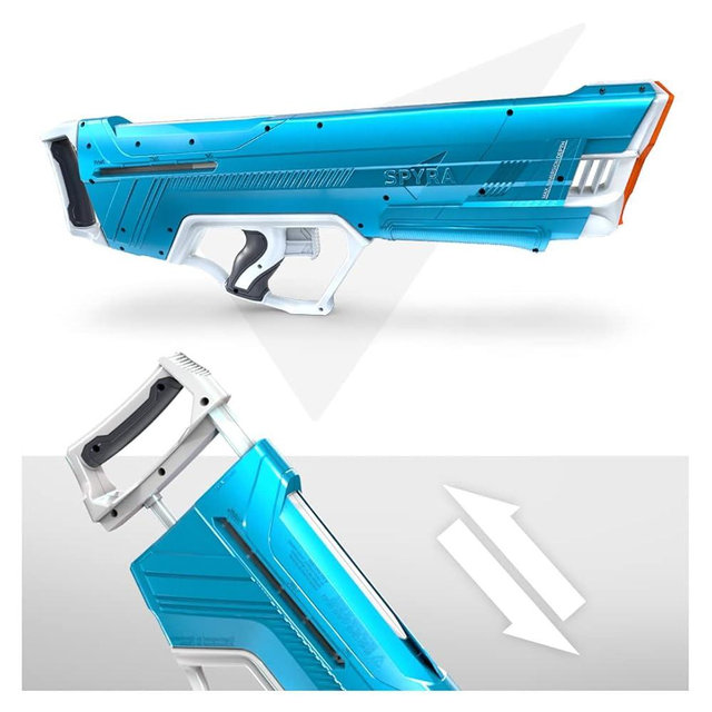 SPYRA Manual Water Blaster, Outdoor Squirt Gun for Pool Games, SpyraLX™, Blue
