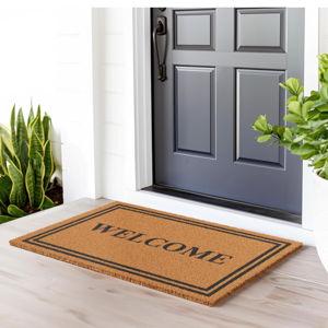 Barnyard Designs Natural Coco Coir Heavy Duty Backing Doormat (24x36, Welcome)