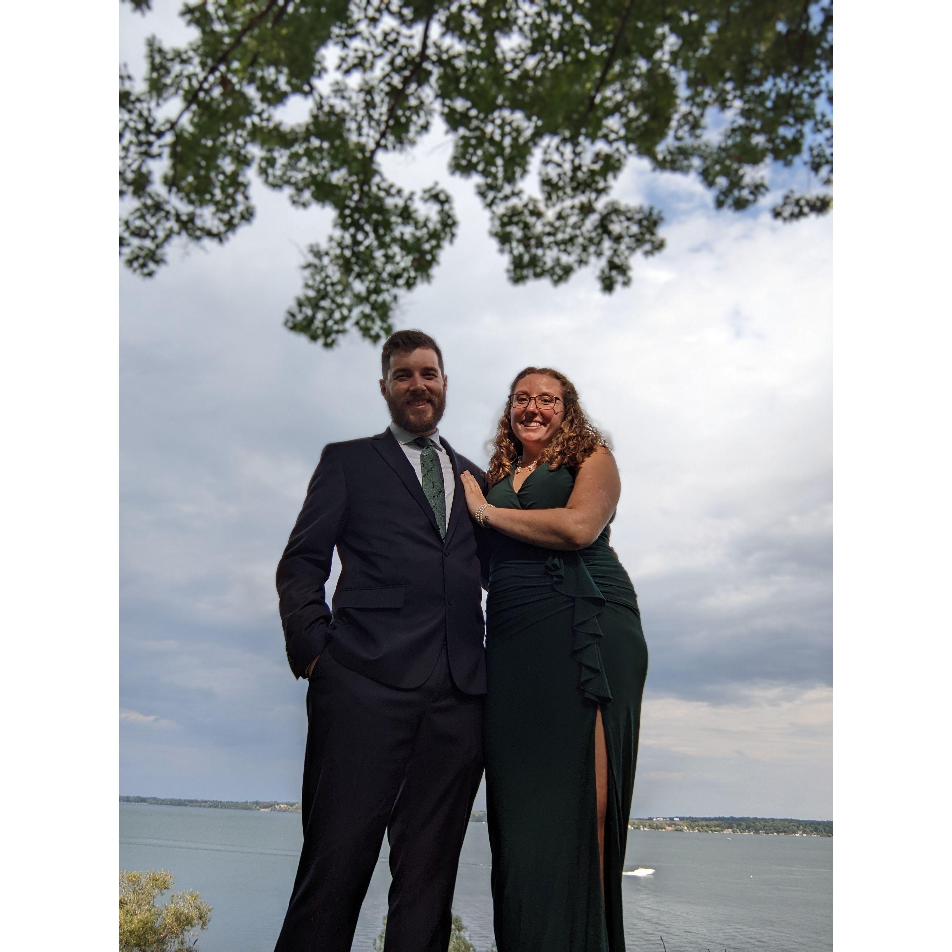 Celebrating a beautiful wedding on the lake