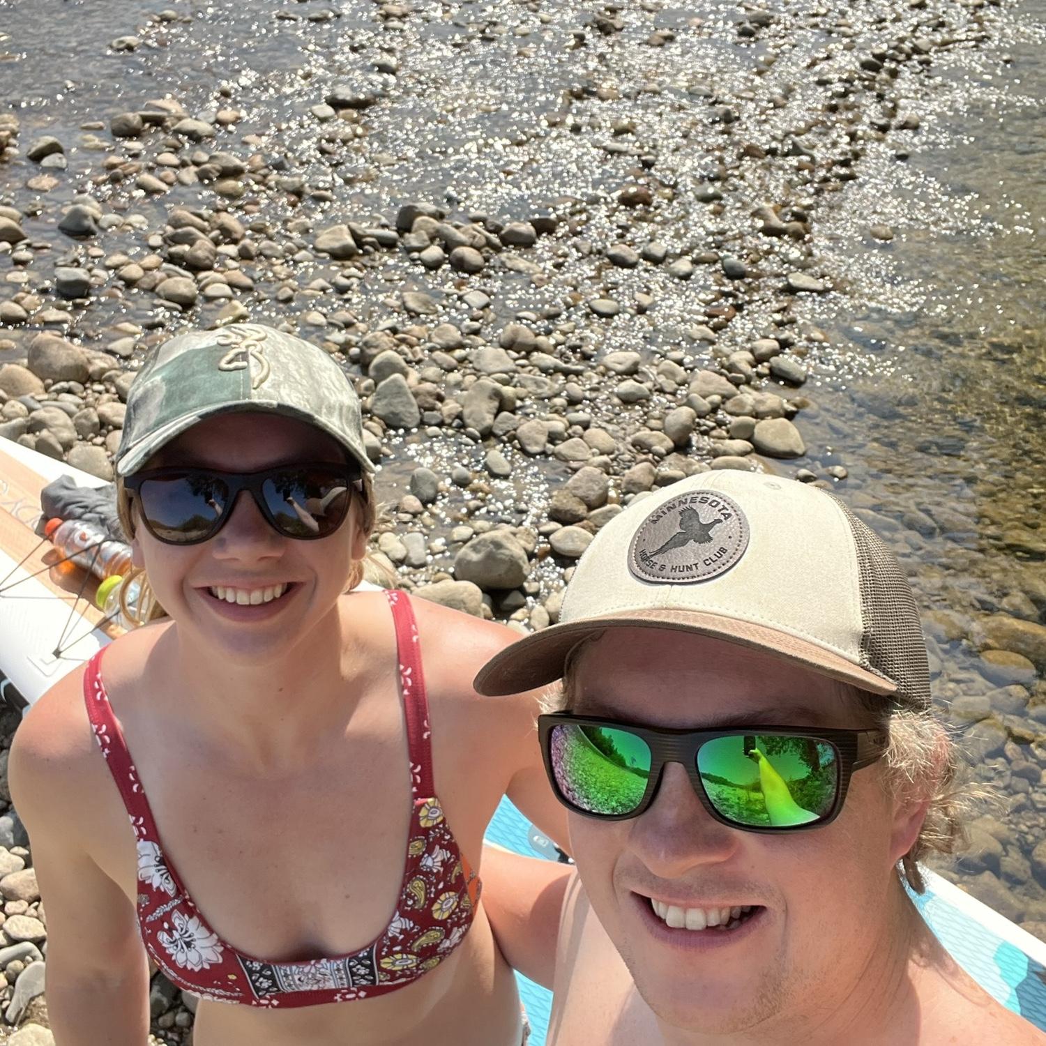 Paddle boarding down the Saco River in Conway, New Hampshire!