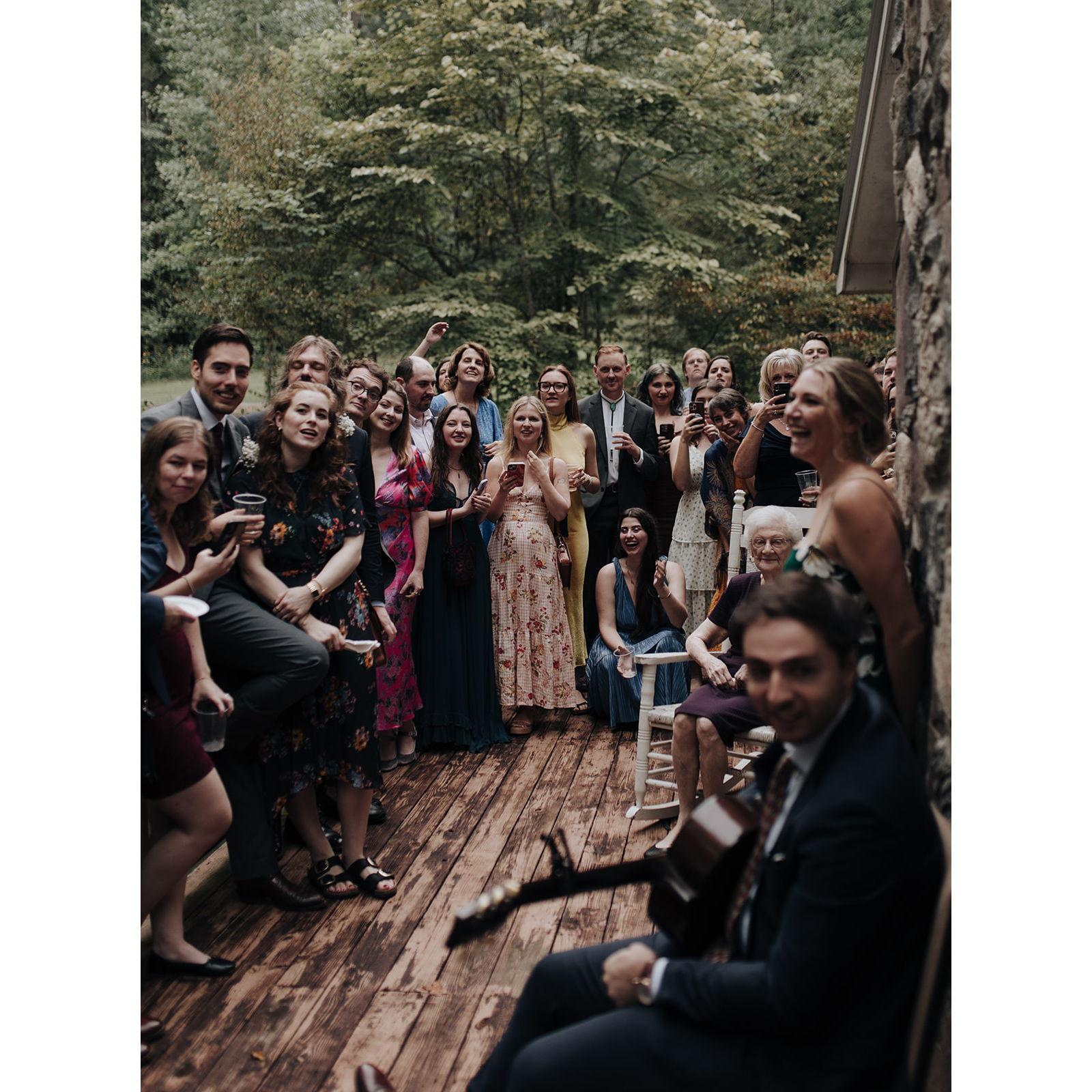 We were honored to have been able to play and sing for Sam and Cat's wedding. We sang Summers End by John Prine.