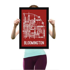 Bloomington Street Map Print w/ Black Frame