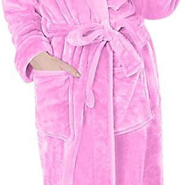 NY Threads Women Fleece Hooded Bathrobe - Plush Long Robe