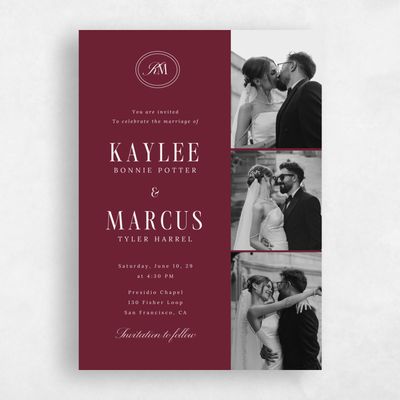 Wine, Red Wedding Invitation - Mahogany Multiphoto