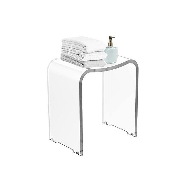 WAHFAY Acrylic Shower Bench, Clear Shower Stool for Inside Shower, Modern Shower Chair Bath Seat with Rounded Edge, 300lbs Weight Capacity