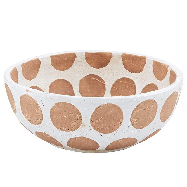 Mud Pie White Terracotta Bowls, large 4 1/2" x 12" dia