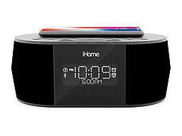 iHome™ Bluetooth Stereo Dual Alarm Clock in Black with Qi Wireless Charging