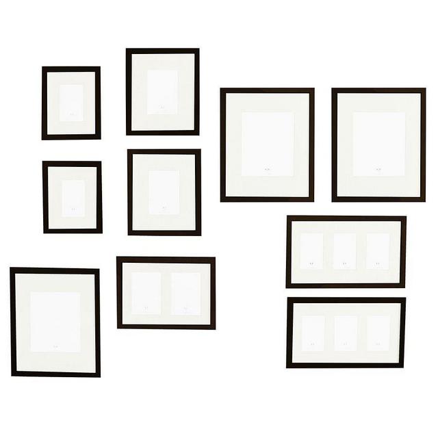 Wood Gallery in a Box Frames, Black Frames - Set of 10