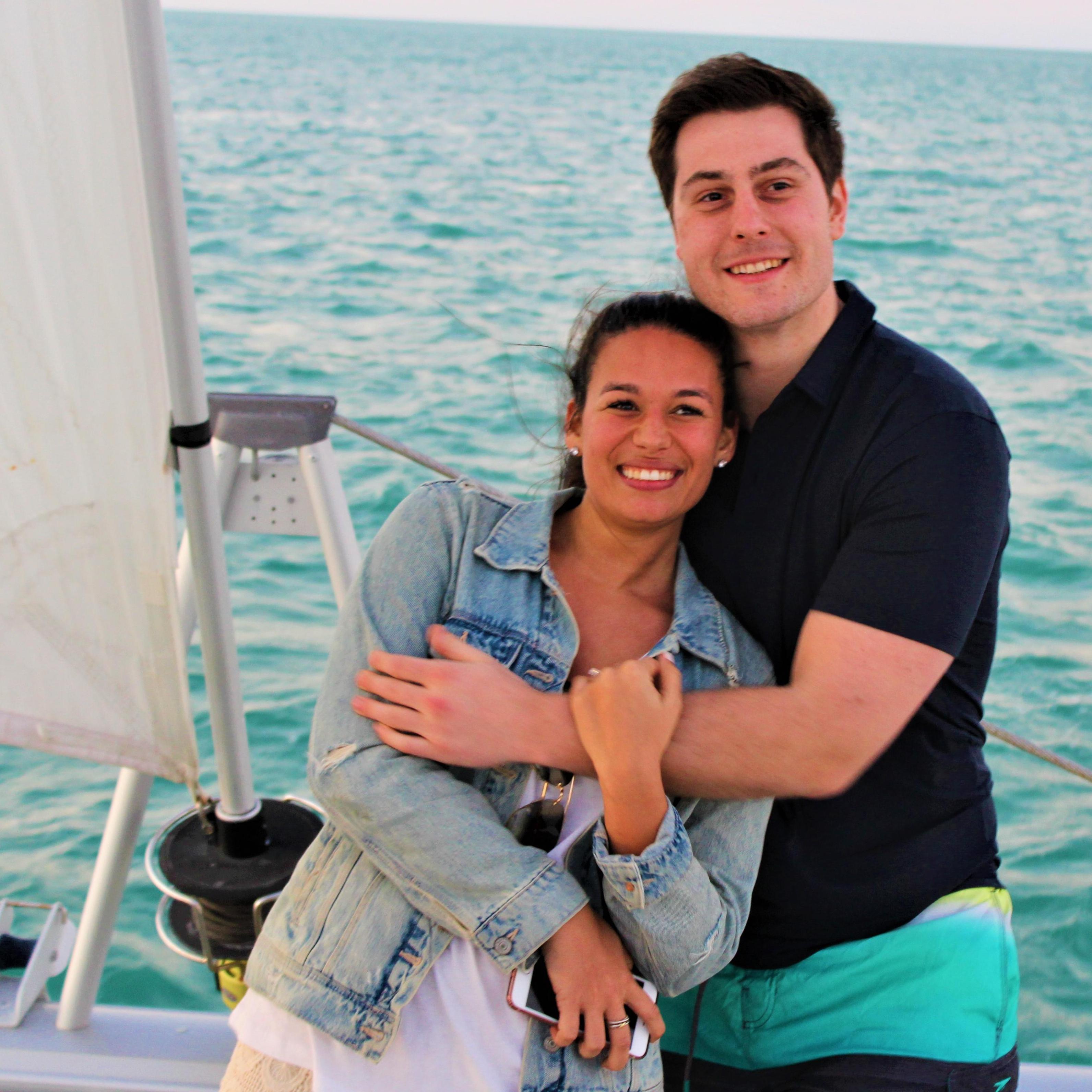 The view from the catamaran after the engagement